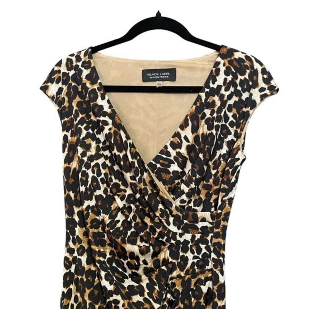 Evan Picone Black Label Women's Sleeveless Animal Print Wrap Dress - Picture 4 of 8